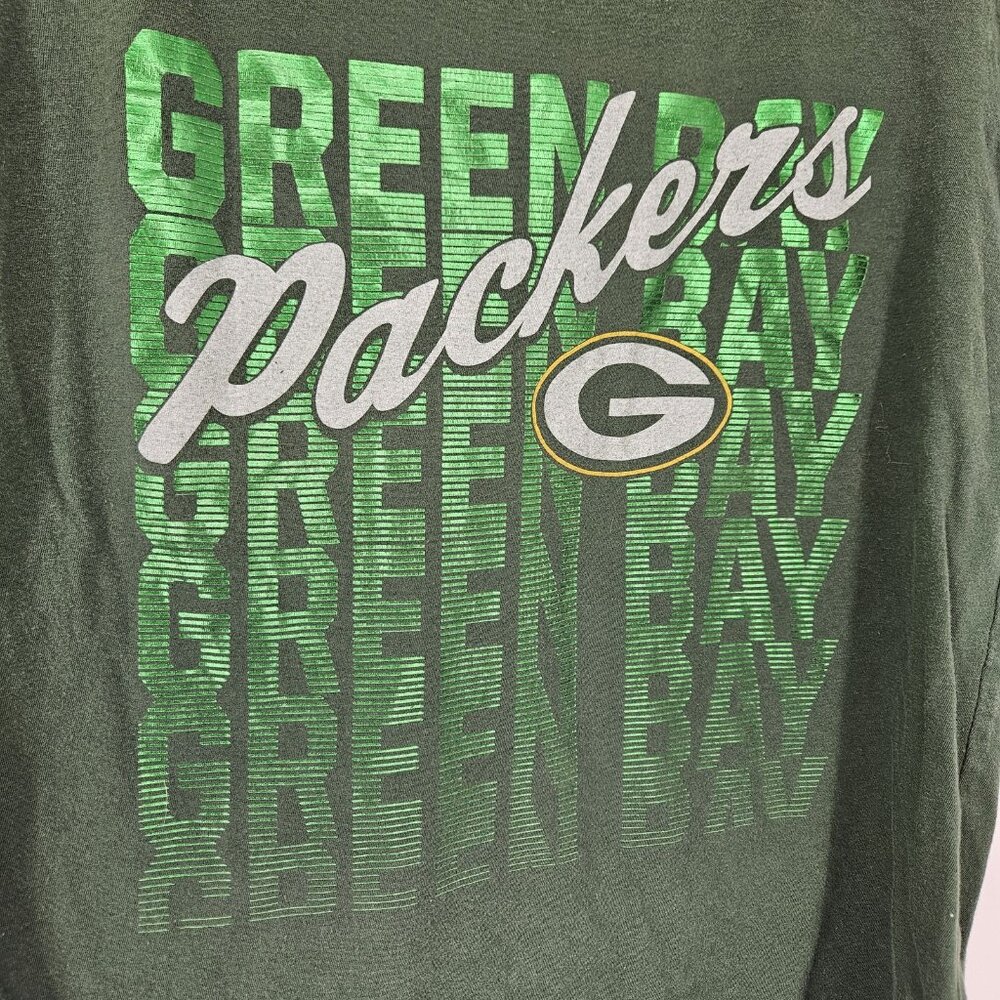 Green Bay Packers Shirt Womens Large NFL Football Green Majestic Tee T-Shirt - Picture 1 of 9